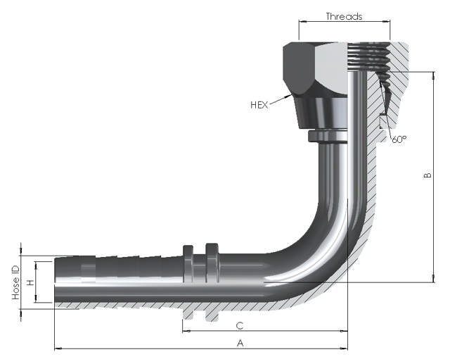 Hose End x BSP Female 90° 