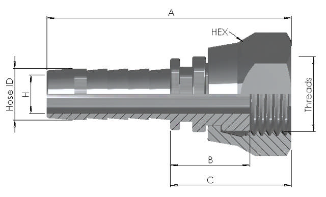 Hose End x BSP Female Flatface