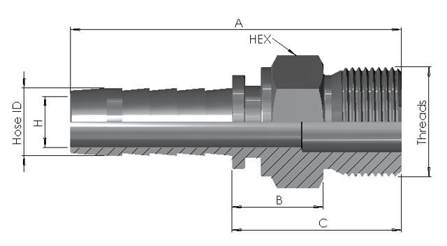 Hose End x BSP Male Flatface