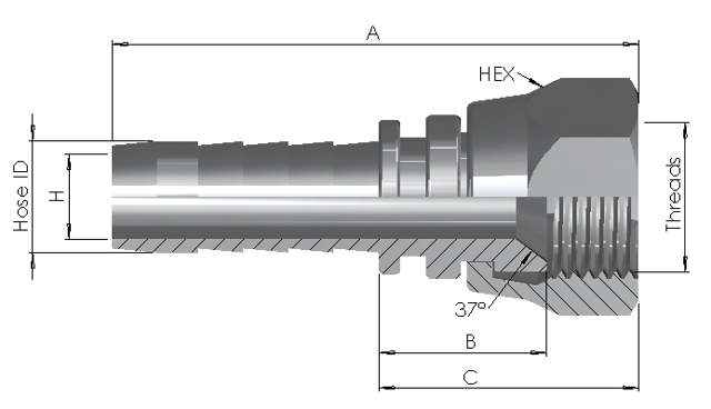 Hose End x JIC Female
