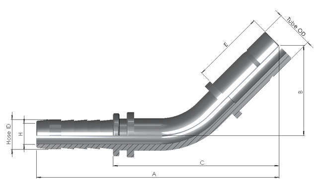 Hose End x Standpipe 45° Metric