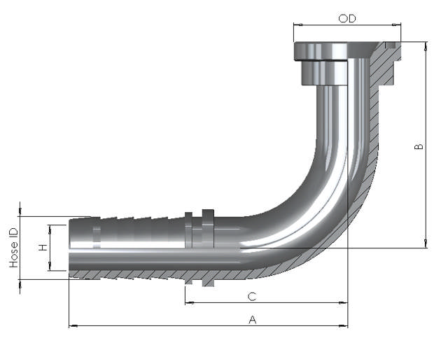 Hose End x SAE3000PSI 90°