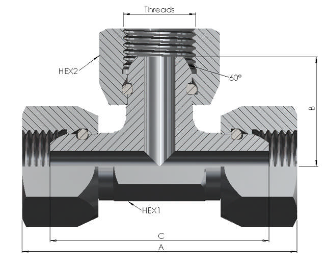BSP Female Swivel Tee 10K