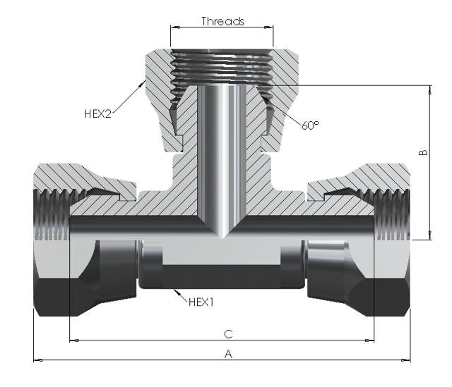 BSP Female Swivel Tee 6K