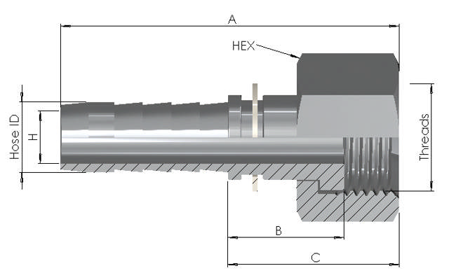 Hose End x Co2 Female Swivel