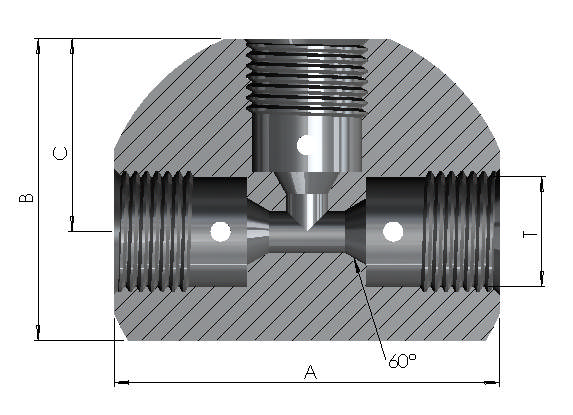 Medium Pressure Female Tee 20K