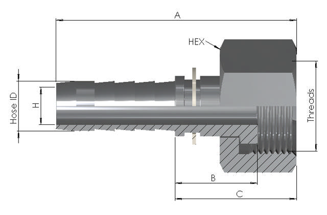 Hose End x N2 Female Swivel