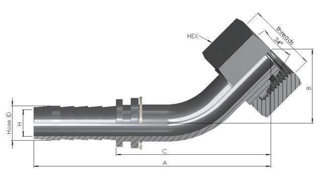 Hose End x DKO-S Female 45°
