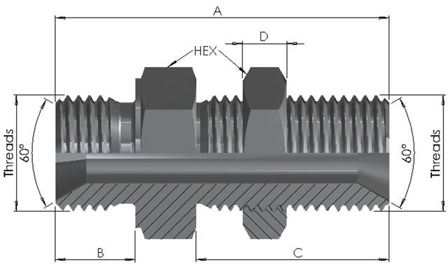 BSP Male/Male Bulkhead Union 6K