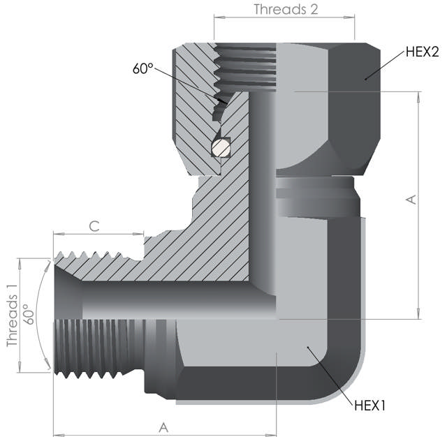 BSP Male/Female Swivel 90°  10K