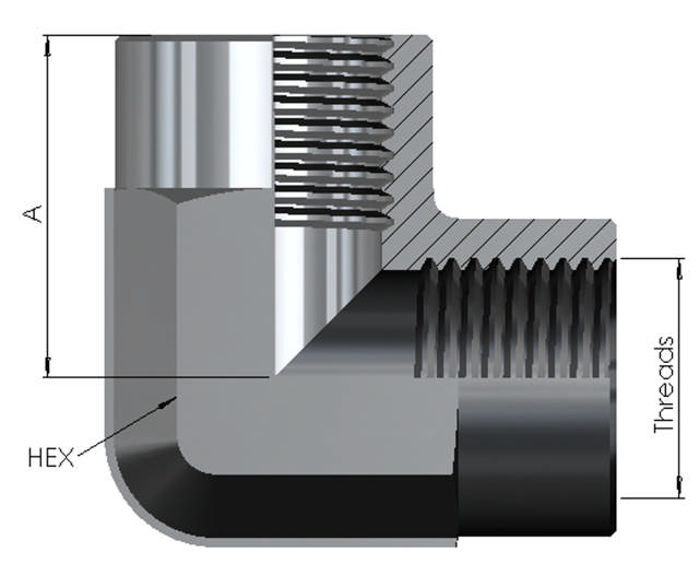 BSP Female/Female Fixed Elbow 90°  6K