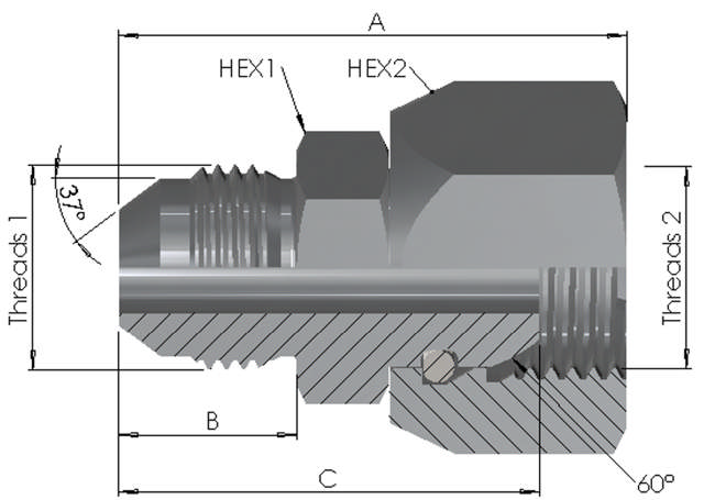 JIC Male/BSP Female Swivel 10K