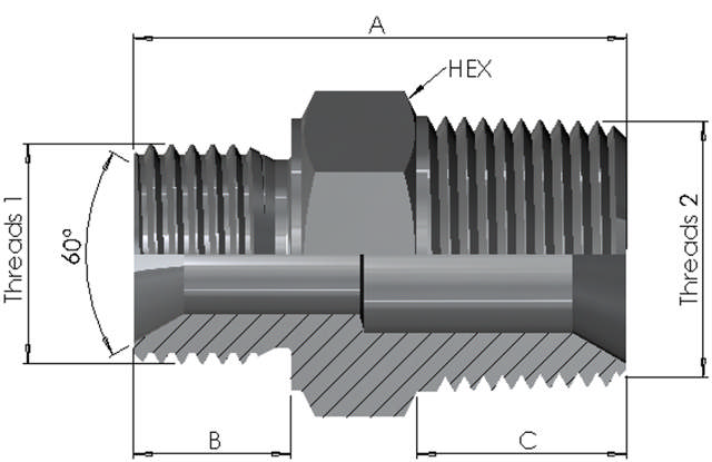 BSP Male/NPT Male 10K
