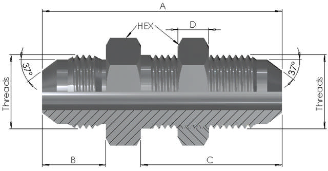 JIC Male/JIC Male Bulkhead 10K