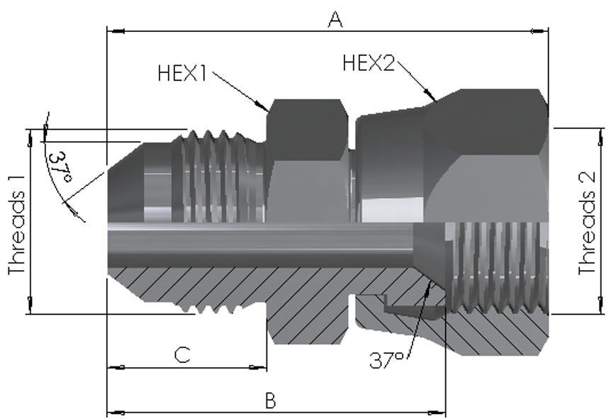 JIC Male/Female Swivel 6K