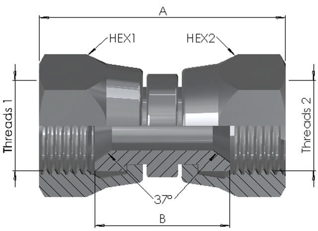 JIC Female/Female Swivel 6K