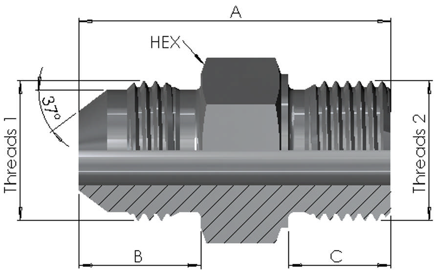 JIC Male/UN (SAE) Male 10K