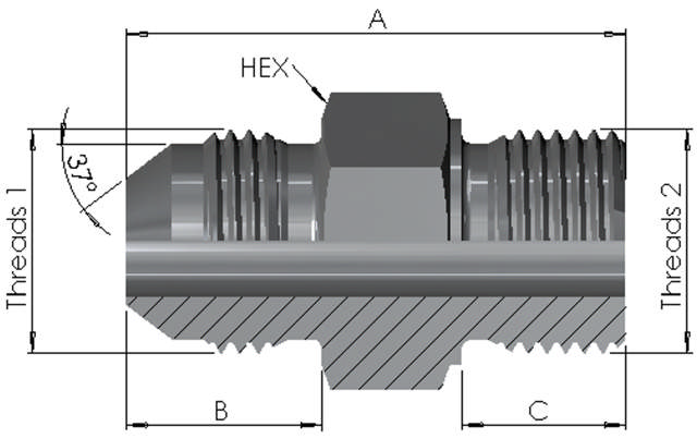 JIC Male/UN (SAE) Male 6K