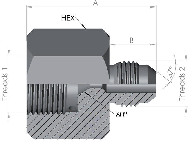 High Pressure Female x JIC Male 15K