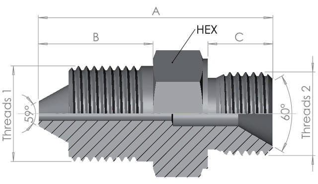 High Pressure Male x BSP Male 15K