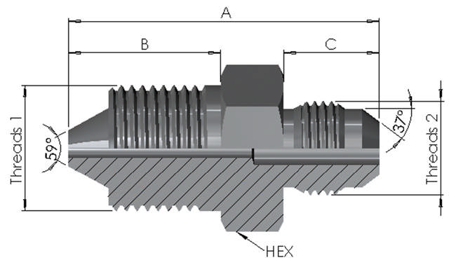 High Pressure Male x JIC Male 15K