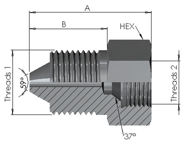 High Pressure Male x JIC Female Fixed 15K