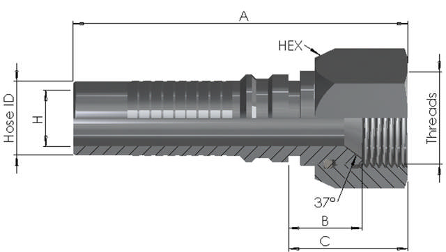 Interlock Hose End x JIC Female
