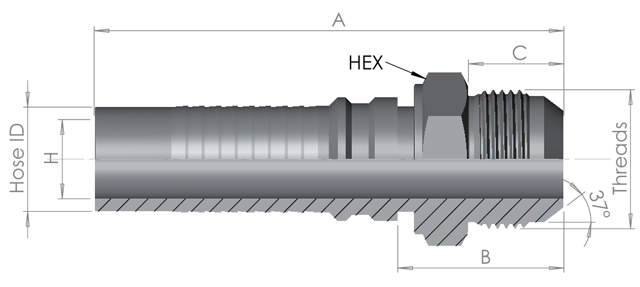 Interlock Hose End x JIC Male