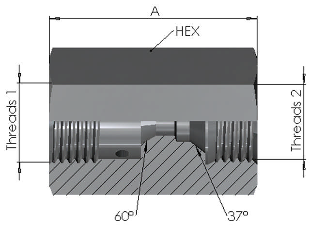 Medium Pressure Female x JIC Female Fixed 15K