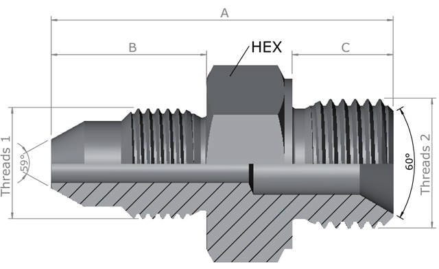 Medium Pressure Male x BSP Male 15K