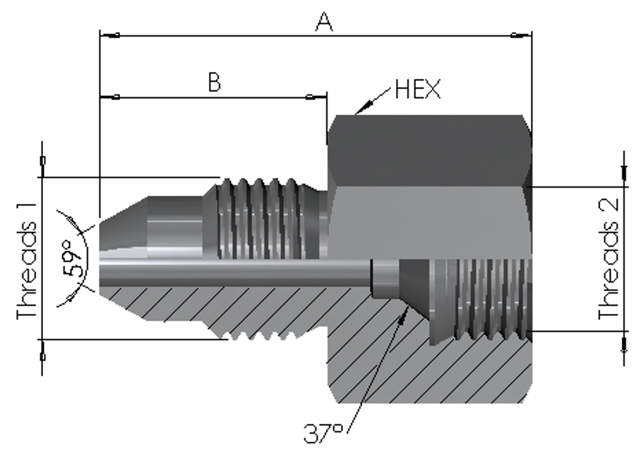 Medium Pressure Male x JIC Female Fixed 15K