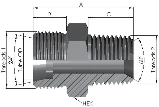 Metric 24° Male x NPT Male